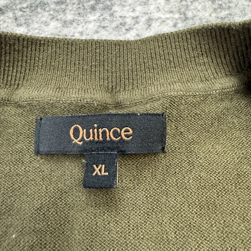 Quince Sweater Womens XL Olive Green‎ Lightweight Cotton Cashmere Crewneck Knit